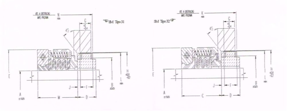 Desenho técnico – Selo Mecânico Tipo 31/32
