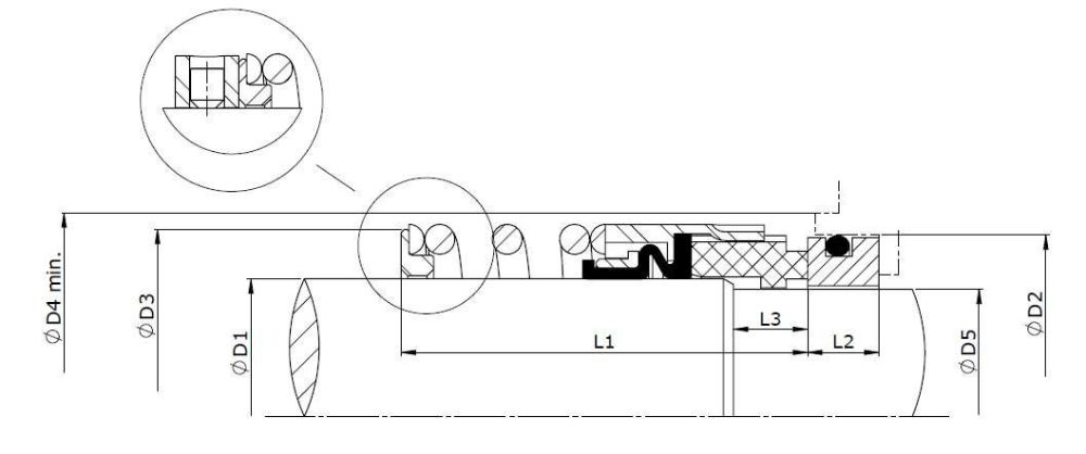 Desenho técnico – Selo Mecânico Tipo 49 / 49B