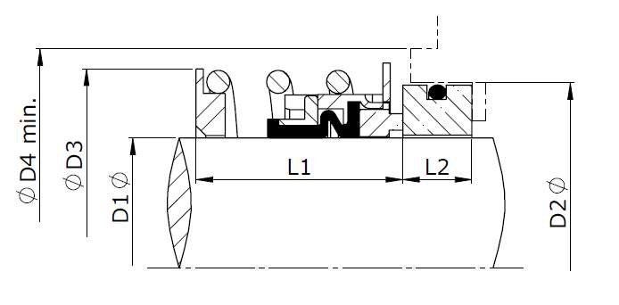 Desenho técnico – Selo Mecânico Tipo 50 / 50B