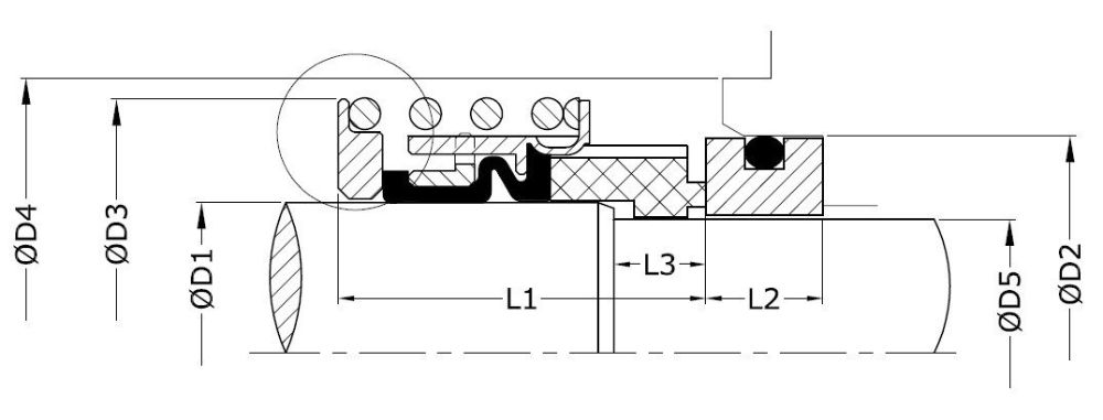 Desenho técnico – Selo Mecânico Tipo 50 / 50B